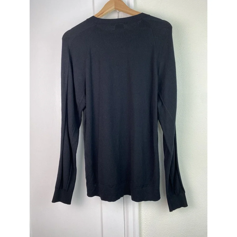 Nike Men's L Black Stretchy Rayon Blend Long Sleeve Crew Neck Pullover Sweater
